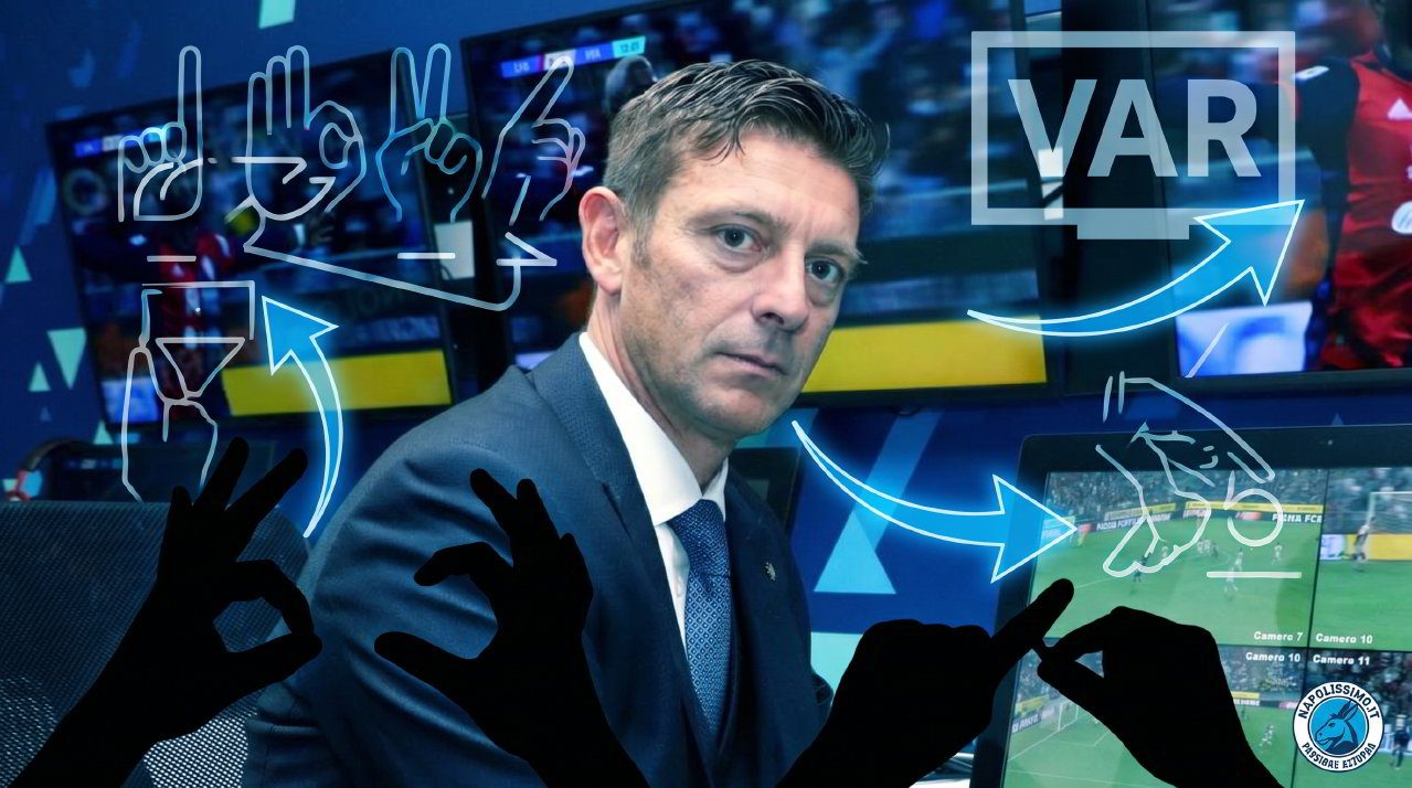 Mano alzata, pugno chiuso: il codice di Rocchi per comandare il VAR