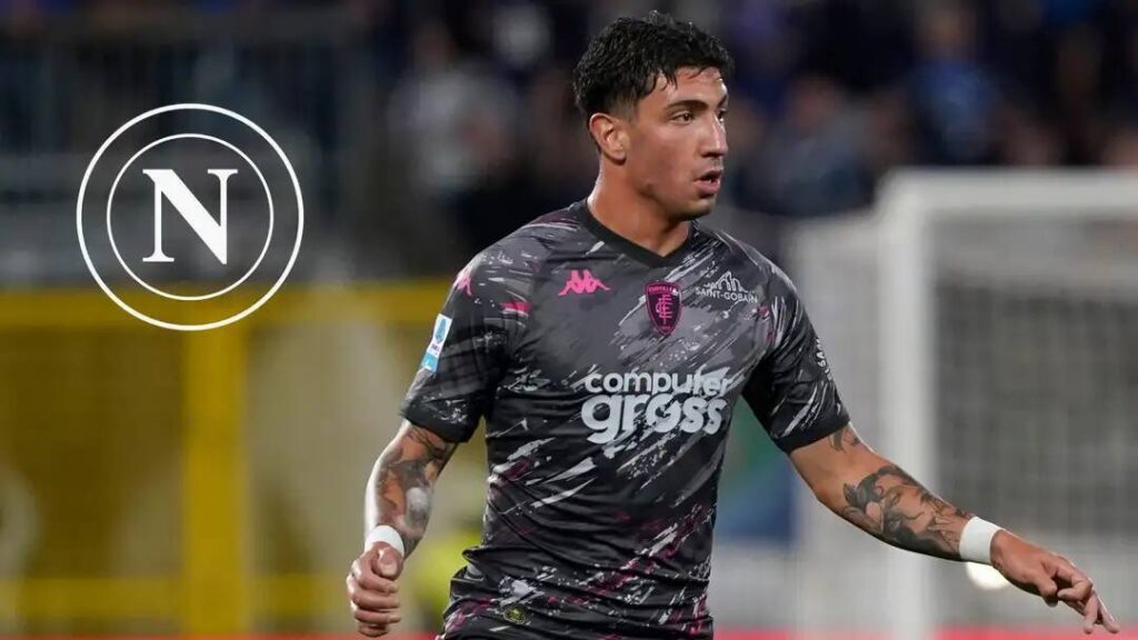 Il giovane difensore Luca Marianucci con la maglia dell'Empoli durante una partita.