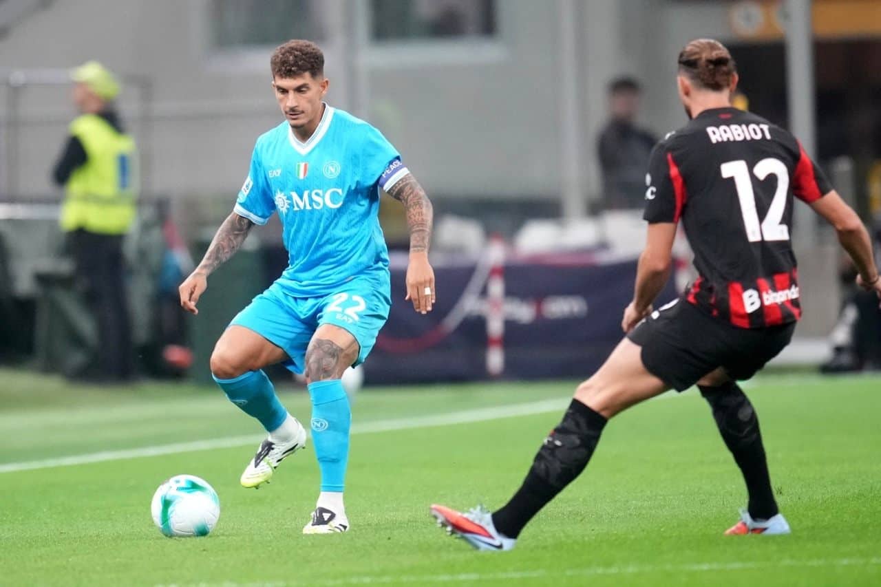Milan-Napoli 2-1, Di Lorenzo contro Rabiot Milan-Napoli 2-1, Di Lorenzo contro Rabiot