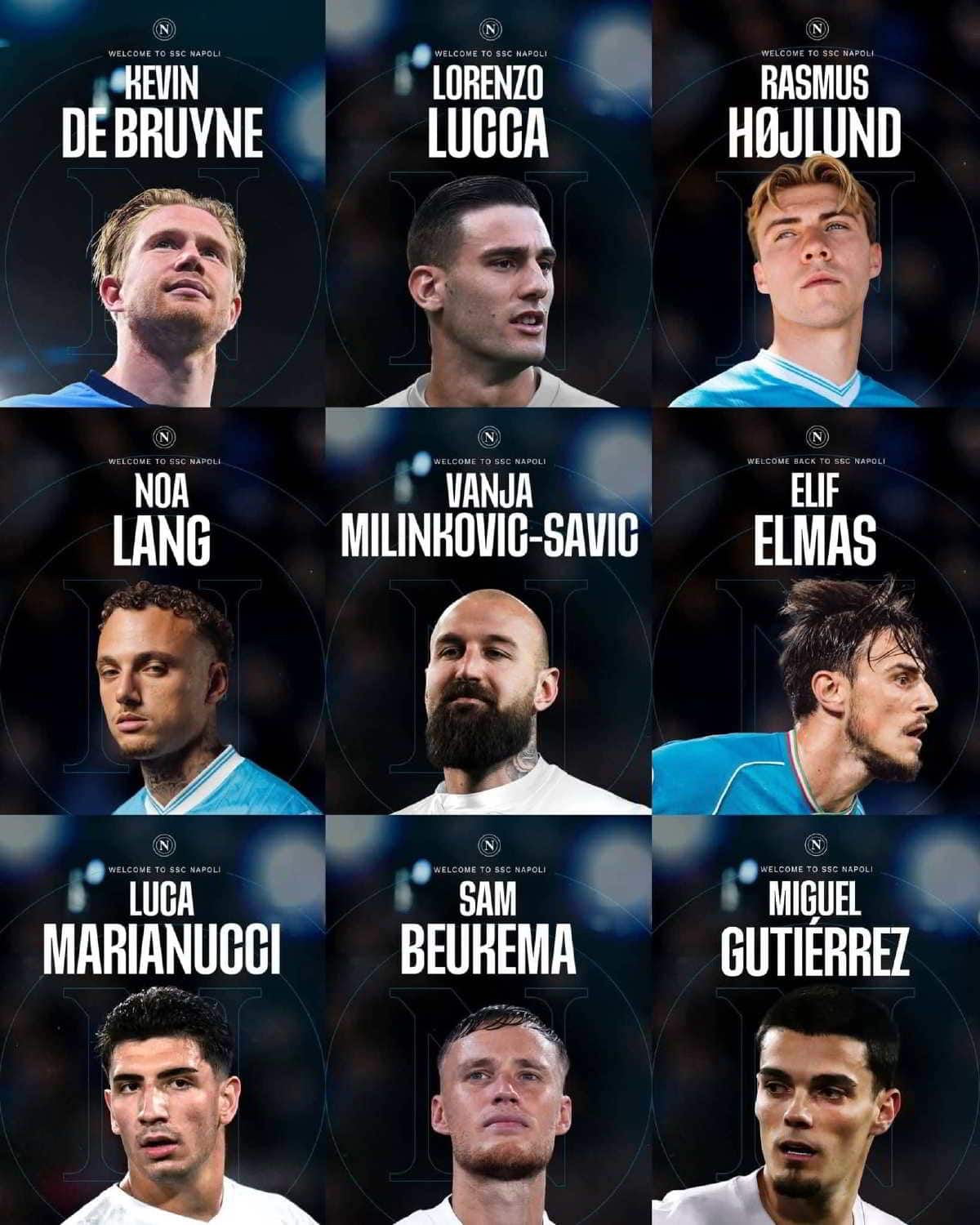 nuovi acquisti del Napoli: De Bruyne, Hojlund, Beukema, Lang e Lucca nuovi acquisti del Napoli: De Bruyne, Hojlund, Beukema, Lang e Lucca