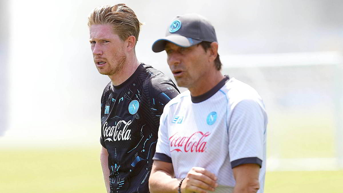 De Bruyne e Conte insieme in allenamento De Bruyne e Conte insieme in allenamento