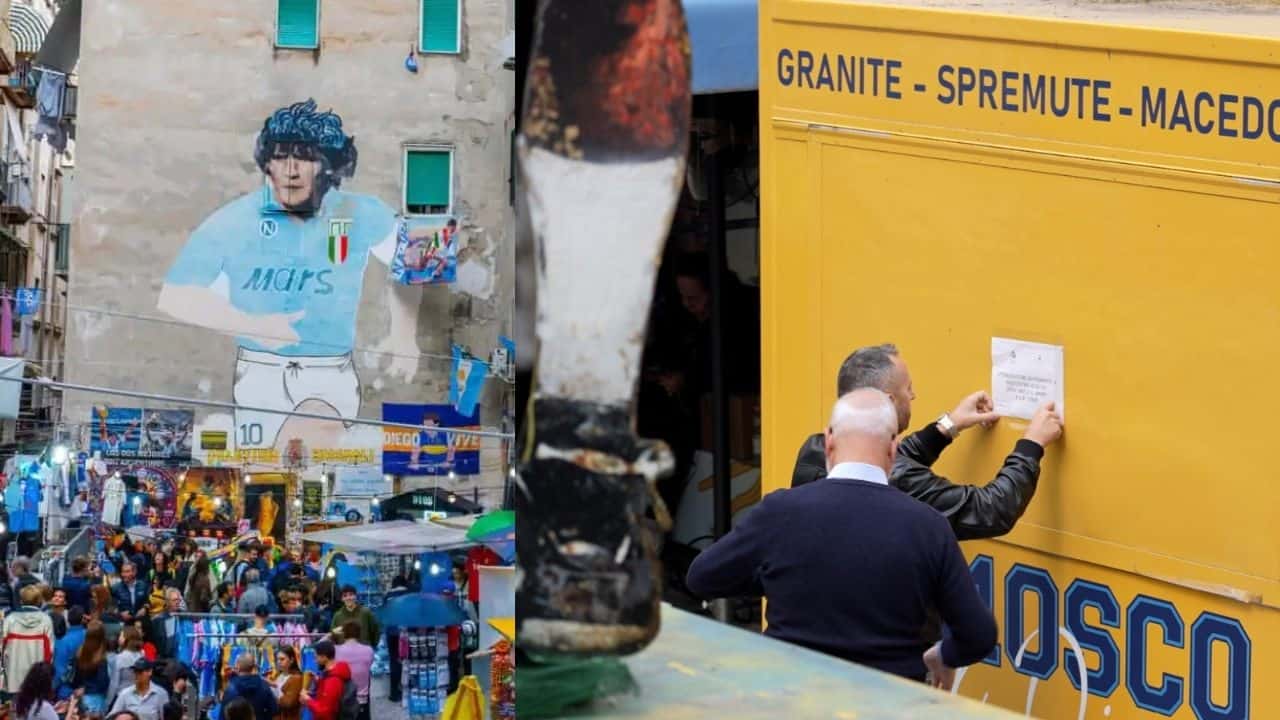 scattano i sigilli al murale di Maradona: scattano i sigilli al murale di Maradona: