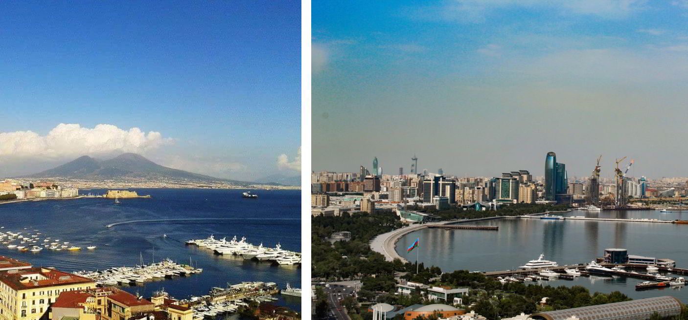 PANORAMICA GOLFO DI NAPOLI ACCANTO A GOLFO DI BAKU 