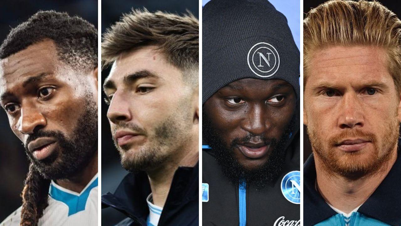 Anguissa, Gilmour, Lukaku, De Bruyne infortuni Napoli