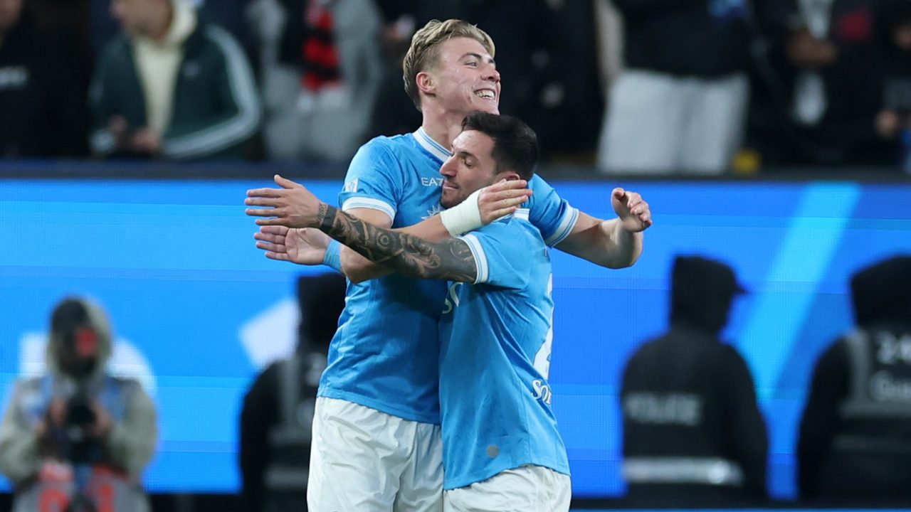 Hojlund gol Napoli Milan 2-0 Supercoppa Italiana esultanza