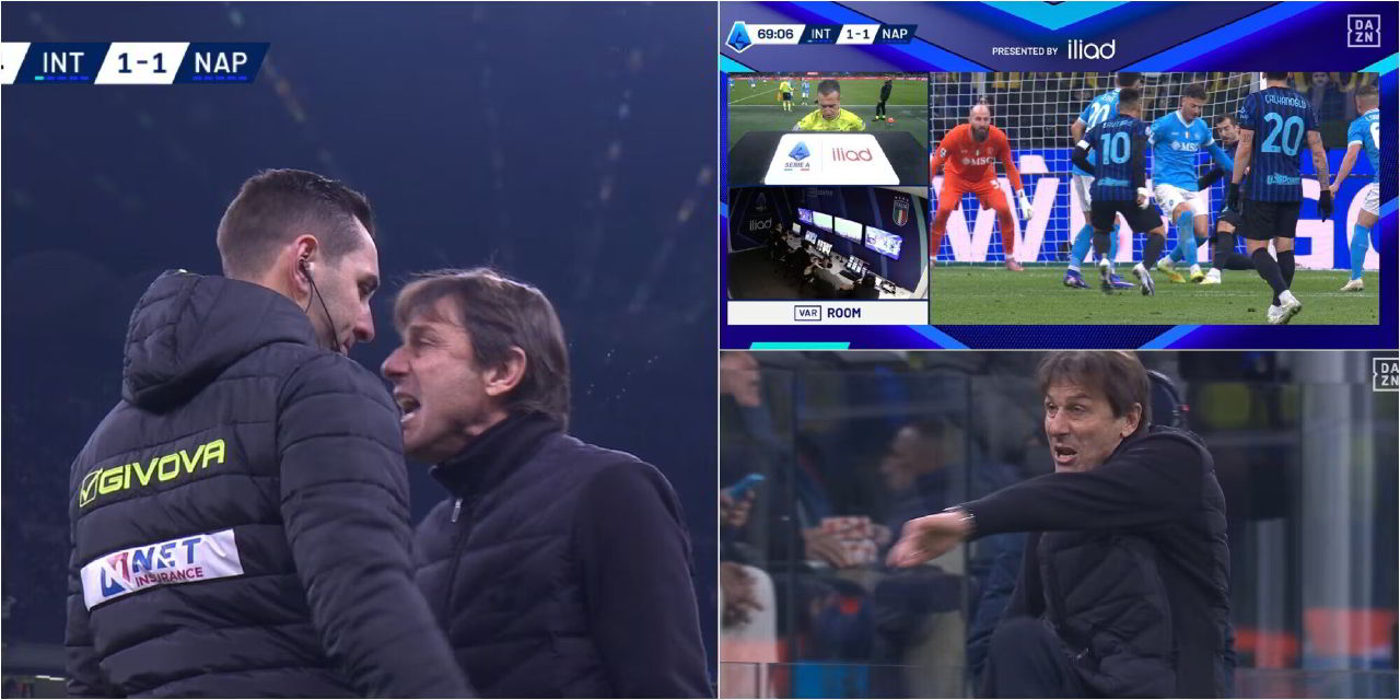 Antonio Conte espulso Inter-Napoli proteste VAR gennaio 2026