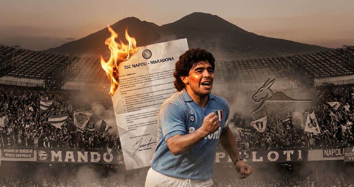 il mistero del contratto di Maradona bruciato il mistero del contratto di Maradona bruciato
